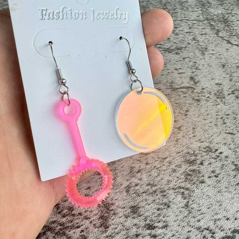 Acryl blase runde baumeln Ohrringe Vintage niedlichen Acryl Tropfen Ohrringe für den täglichen Anlass Ohr haken alle Jahreszeiten Modeschmuck