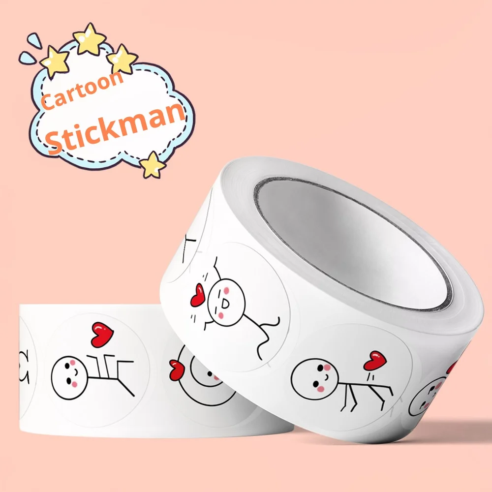 500pcs 20mm Cartoon Reward Sticker Roll Love Labels Valentine\'s Day Sticker for Wedding Gift Decor Envelope Sealing Scrapbooking