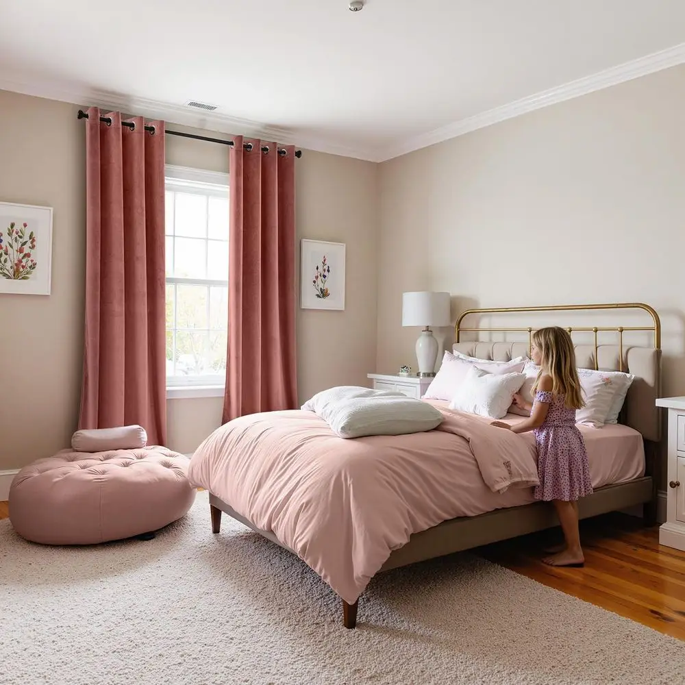 Cortinas de terciopelo rosa polvoriento con aislamiento térmico, 108 largas, opacas y insonorizadas, parte superior con ojales, juego de 2 para dormitorios y salas de estar