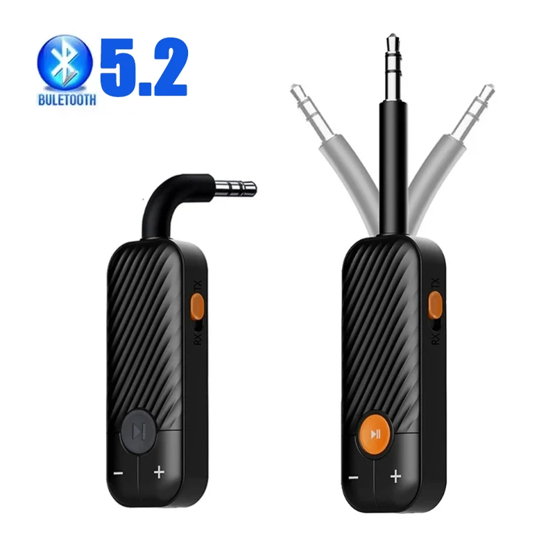 

2 in 1 Wireless Bluetooth 5.2 Receiver Transmitter Adapter 3.5mm Jack For Car Music Audio AUX A2dp Headphone Reciever Handsfree