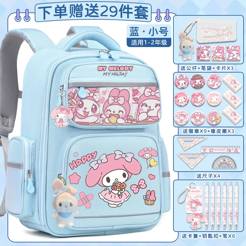 Sanrio New Melody Student Schoolbag Stain-Resistant Cute Cartoon Large Capacity Waterproof Stain-Resistant Backpack