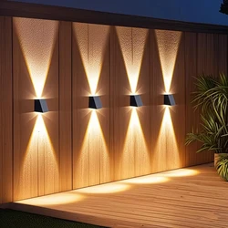 Waterproof Solar Outdoor Wall Light Up-down Bidirectional Lighting for Garden Decoration Suitable for Exterior Wall Long-lasting