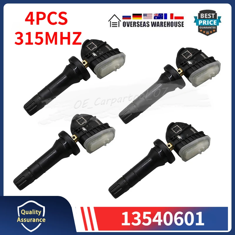 

13540601 TPMS Tire Pressure Monitoring Sensor 4PCS 315MHZ For Buick Cadillac Escalade Chevrolet GMC Yukon Hummer Pontiac Saturn