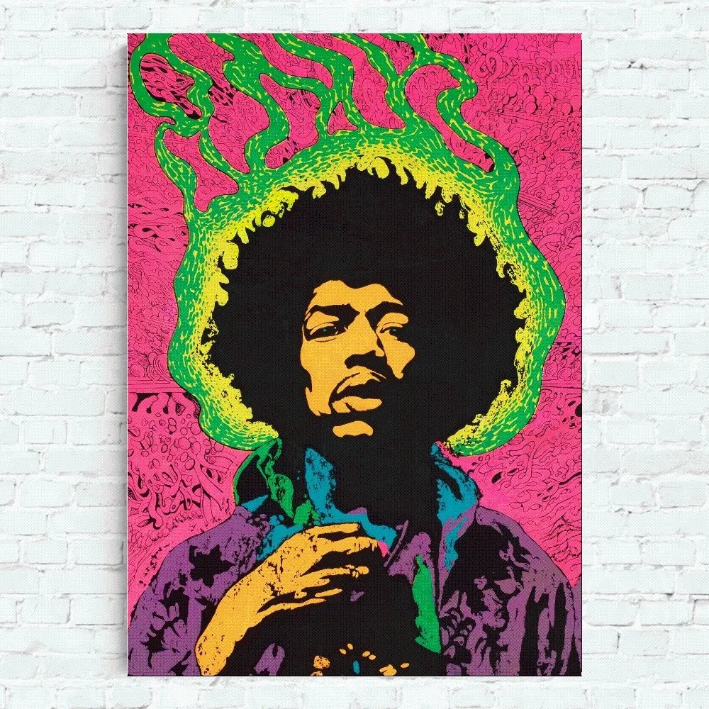 Singer J-JIMI H-HENDRIX Poster Home Office Wall Bedroom Living Room Kitchen Decoration Painting