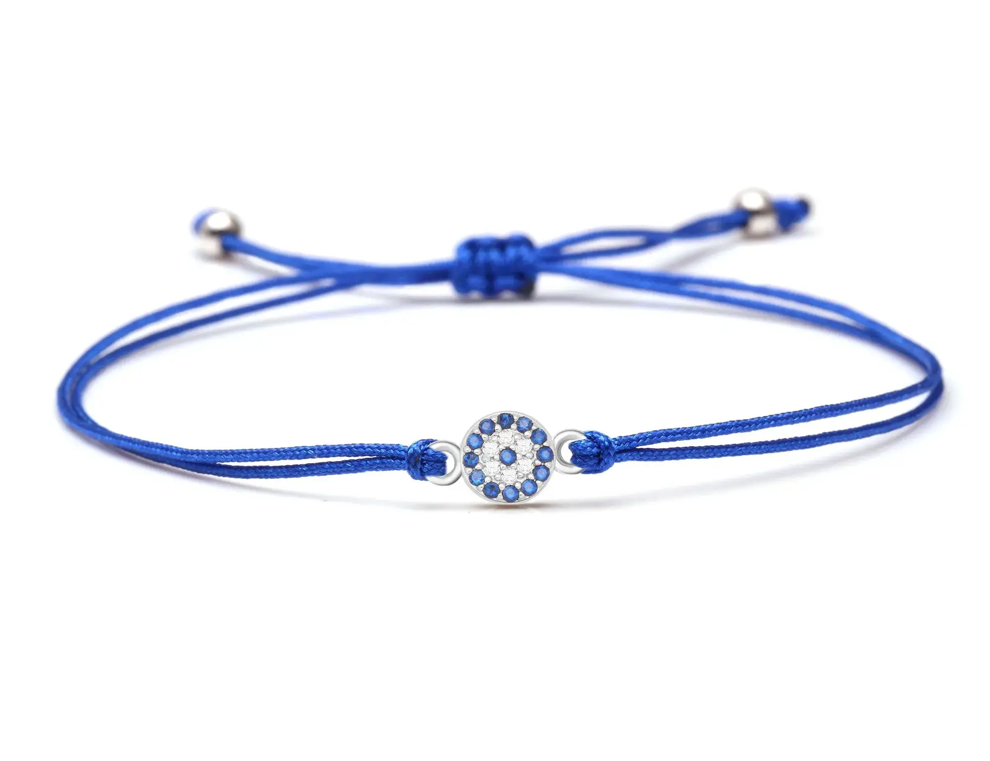 White Cubic Zirconia Crystal Blue Copper Evil Eye Charm Bracelet Women Girl CZ Turkish Eye CZ Red Pink Black String Jewelry Gift