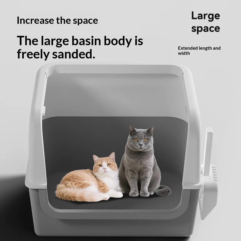 

Enclosed Top-Exit Cat Litter Box, Odor Control Extra Large Kitty Toilet, All-in-One for Kitten Adult, Anti-Smell for Indoor Cats