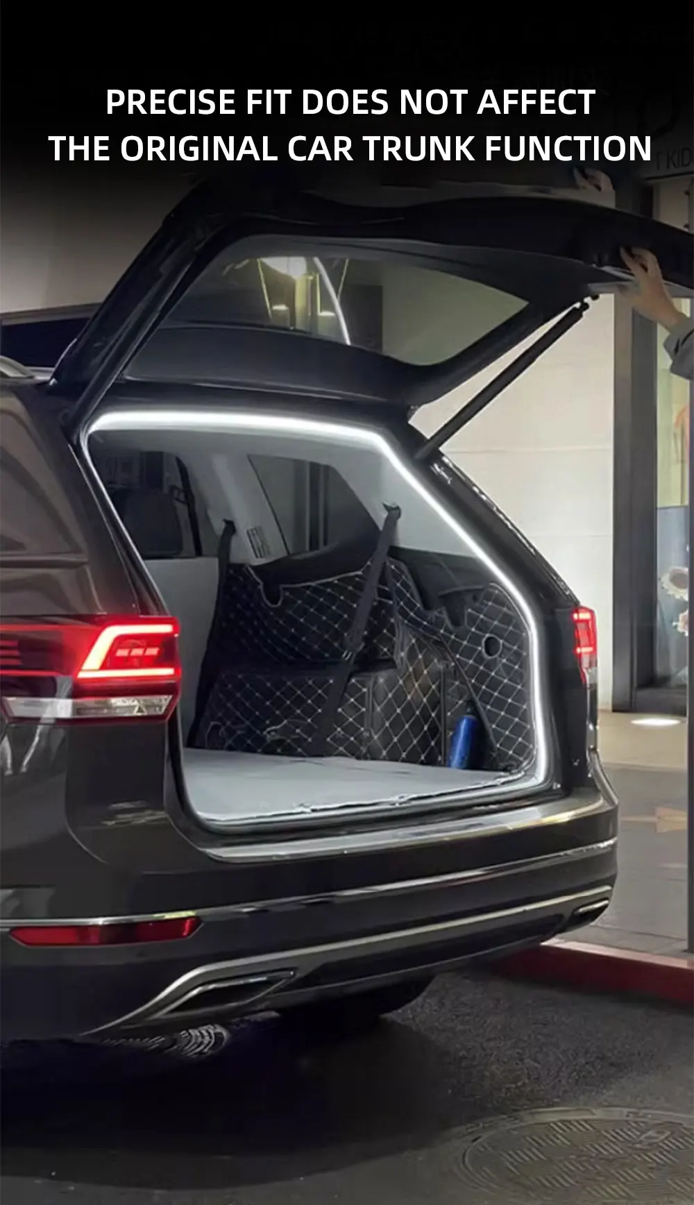 2m/4m Kofferraum-Lichtstreifen Flexibler Scan-Soft-LED-Lichtstreifen Versteckte Kofferraumlampe mit automatischer Induktion Universell für SUV MPV – Detail 7