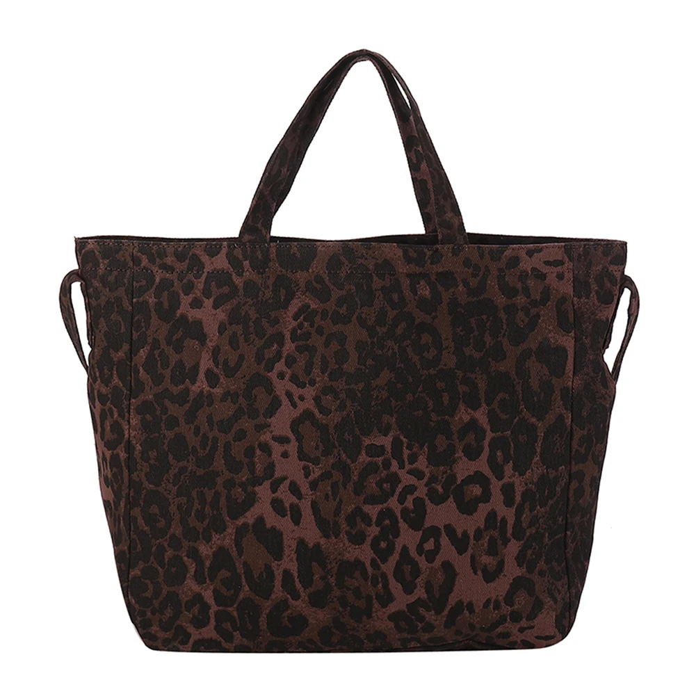 

Tote Bag for Women Leopard Print Shoulder Bag Canvas with Zipper Top Handle Bag Large for Work Travel