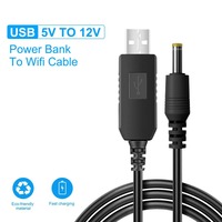 DC 5V to 9V/12V Cable Boost Converter USB to DC 2.1X5.5MM Plug Power Cable Step-up Cord for Wifi Router Modem Fan Speaker