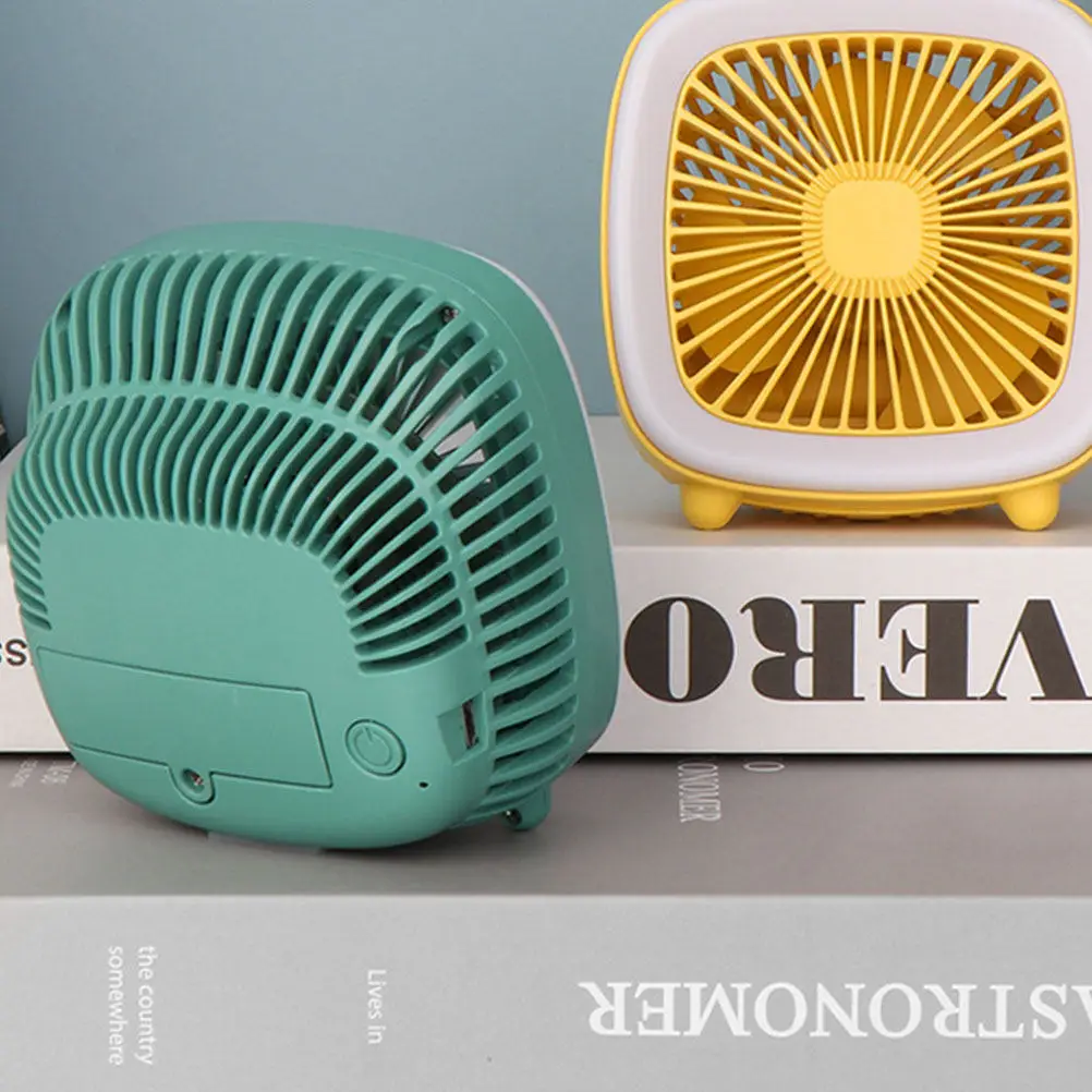 

1Pcs USB Mini Fan with Ambient LED Light 2-in-1 Table Lamp Fan for Desk Bedside Study Room Portable Cooling and Soft Lighting