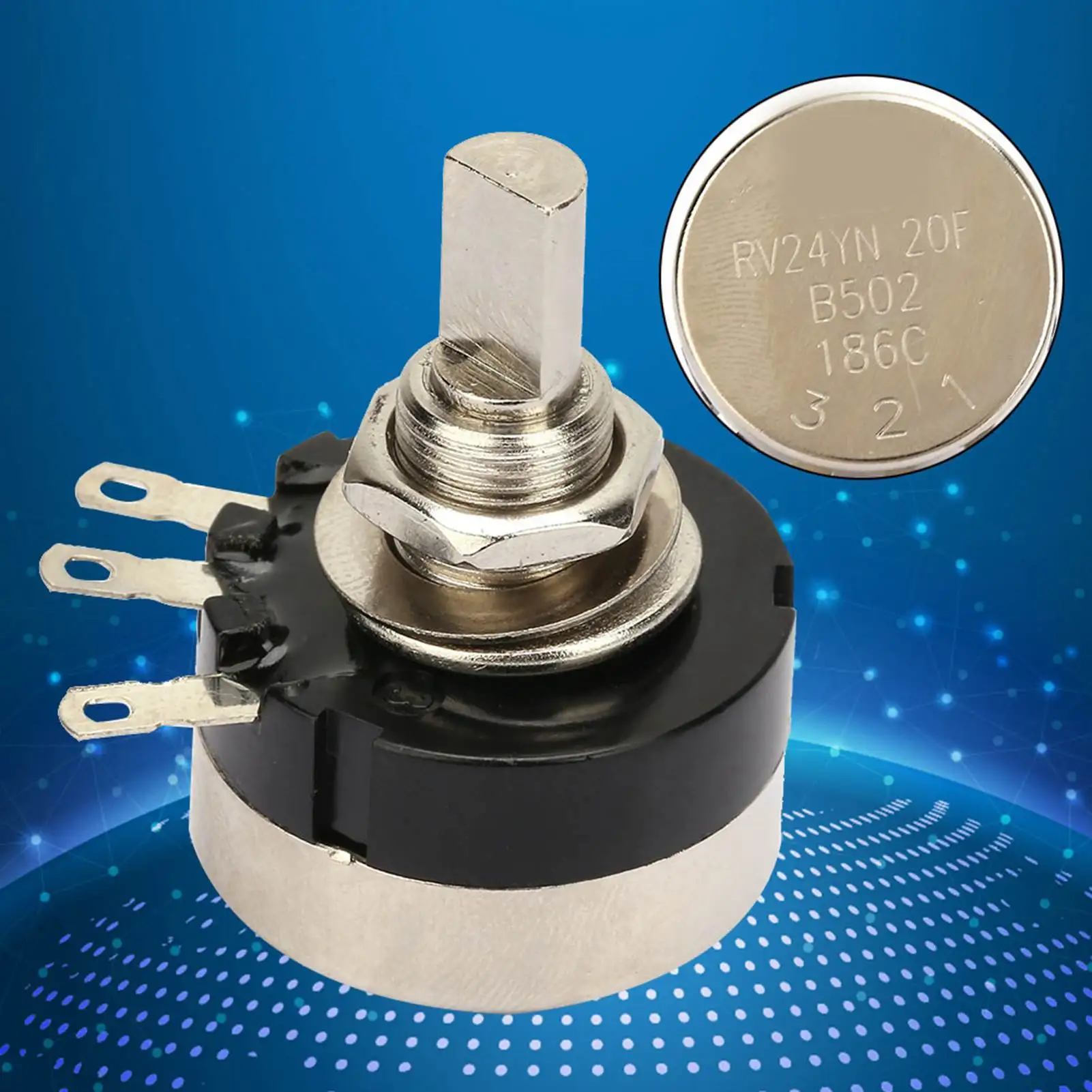 

Carbon Film Potentiometer RV24YN20F B502 High Accuracy Single Carbon Film Potentiometer 5K Resistance Potentiometer 5k