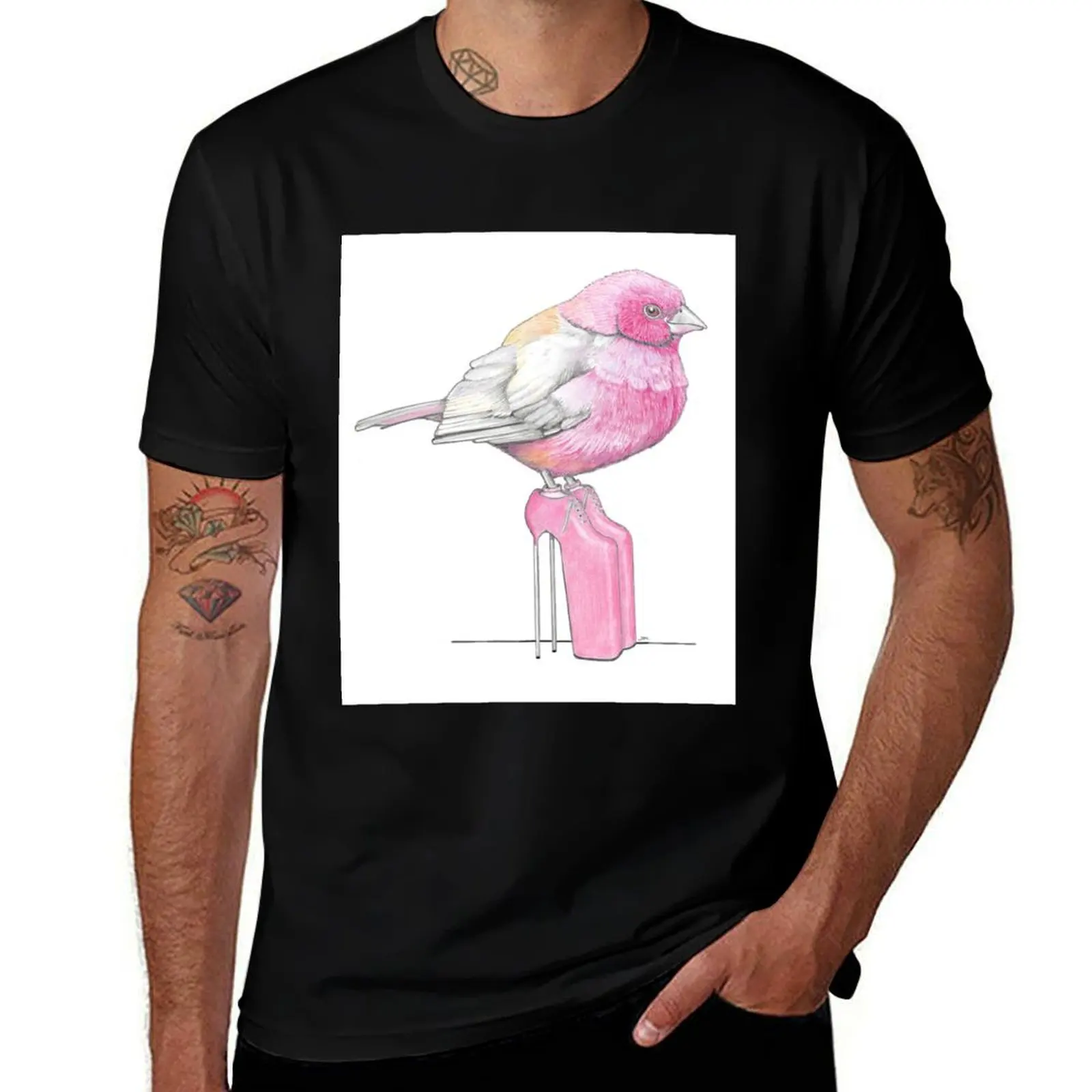 Firefinch in Very High Heels T-Shirt man t shirts for men T-Shirt