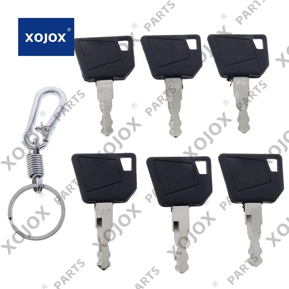 

Xojox ZTUOAUMA 6X 14607 701/45501 Ключи зажигания с брелоком для JCB 3CX Bomag Dynapac Terex Vibromax NH Ford Moxy Wacker Neus