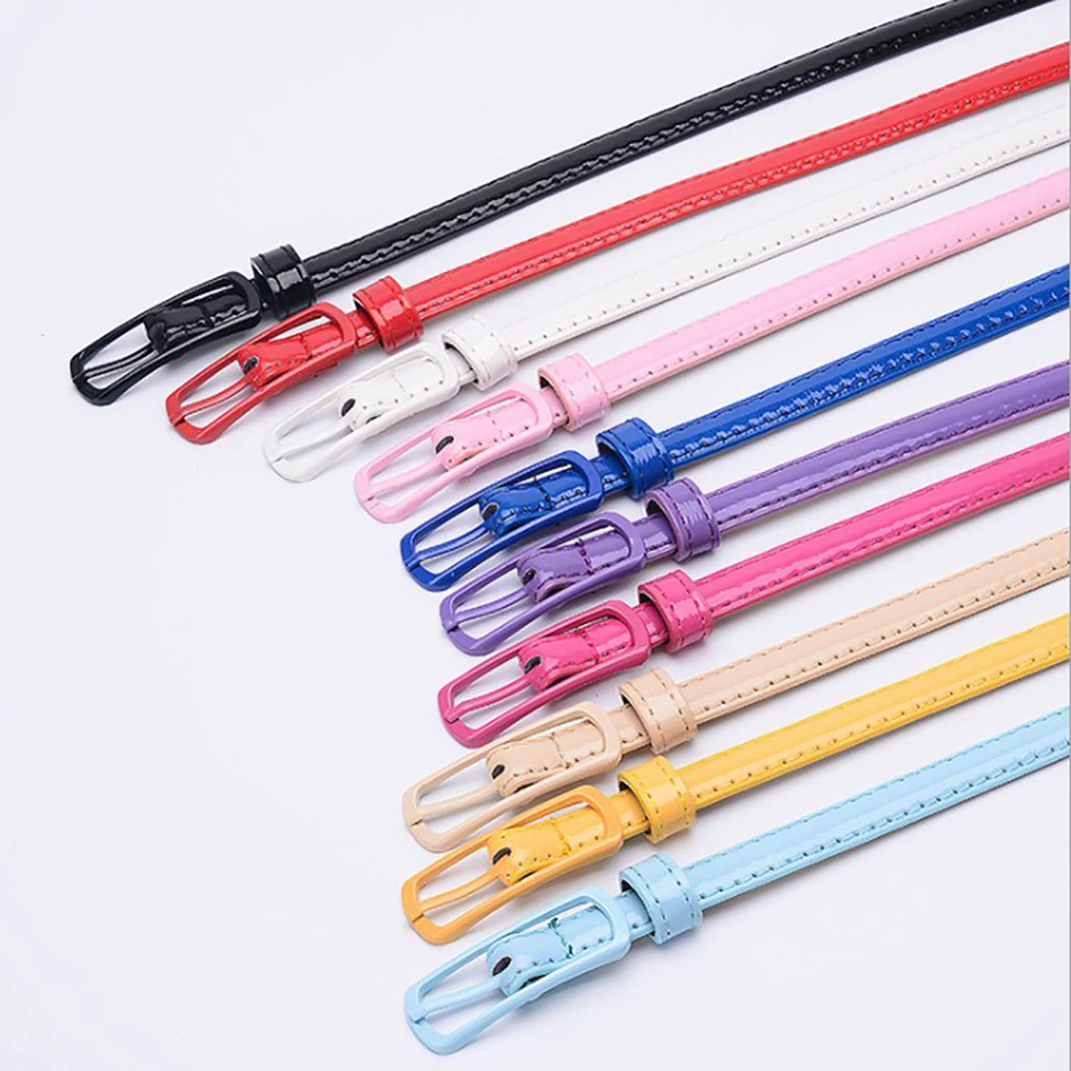 

1 PC Candy Color Belts Super-thin Waistbands Simple Solid Color Casual Belts Girl Apparel Accessories