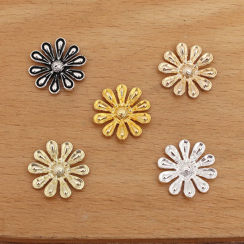 BoYuTe (100 Pieces/Lot) Enamel Daisy Flower Alloy Charms Multi Color for Handmade Earring Hair Accessories Jewelry Making