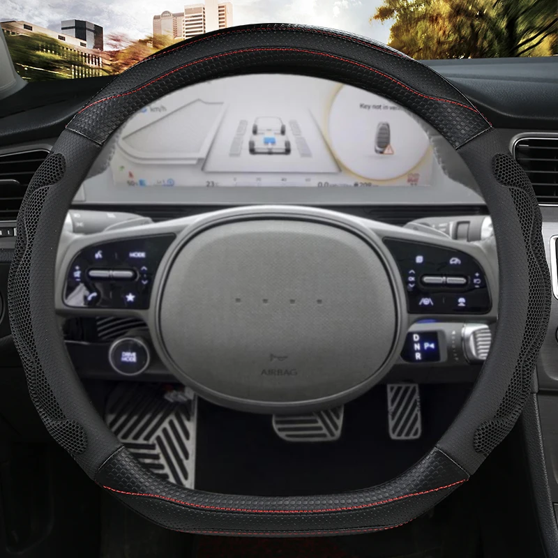 For Hyundai ioniq 5 2016 2017 2018 2019 2020 2021 2022 ioniq 6 2023 Car Steering Wheel Cover D Shape PU Leather Auto Accessories