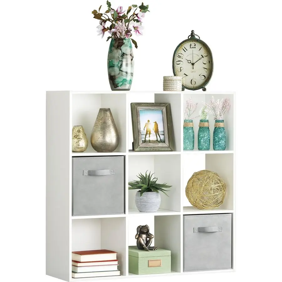 

Книжный шкаф на 9 кубов, 3-ярусный, из МДФ, с открытыми полками, органайзер для хранения, шкаф для гостиной, спальни, дома