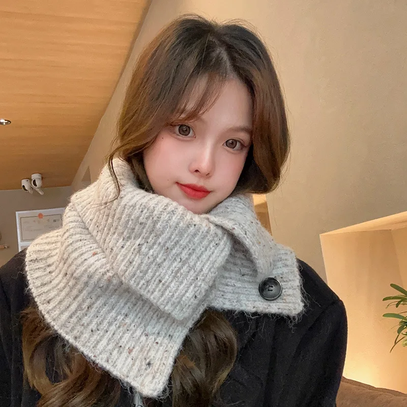 Poncho New Cape Button Knitted Women's Autumn and Winter Versatile High End Fake Collar Pullover Knitted Neck Cloak P3