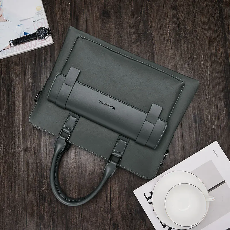 Briefcase Business Commuter Versatile Handbag Document Single Shoulder Crossbody Men's Luxury Brand Men Bags Messenger Leather