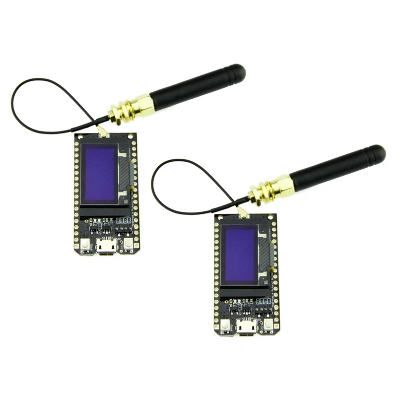 2X Bluetooth Wifi ESP-32 Development Board Module Lora32 Lora 868Mhz ESP32 Lora Oled 0.96 Inch Blue Display With Antenna