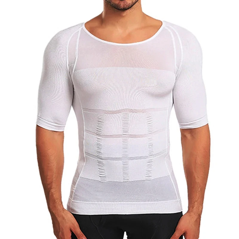 Men's Slimming Shaper Posture Vest Men's Compression T-Shirt Body Building Fat Burn Chest Tummy Shirt Slim Dry Quick Under Shirt