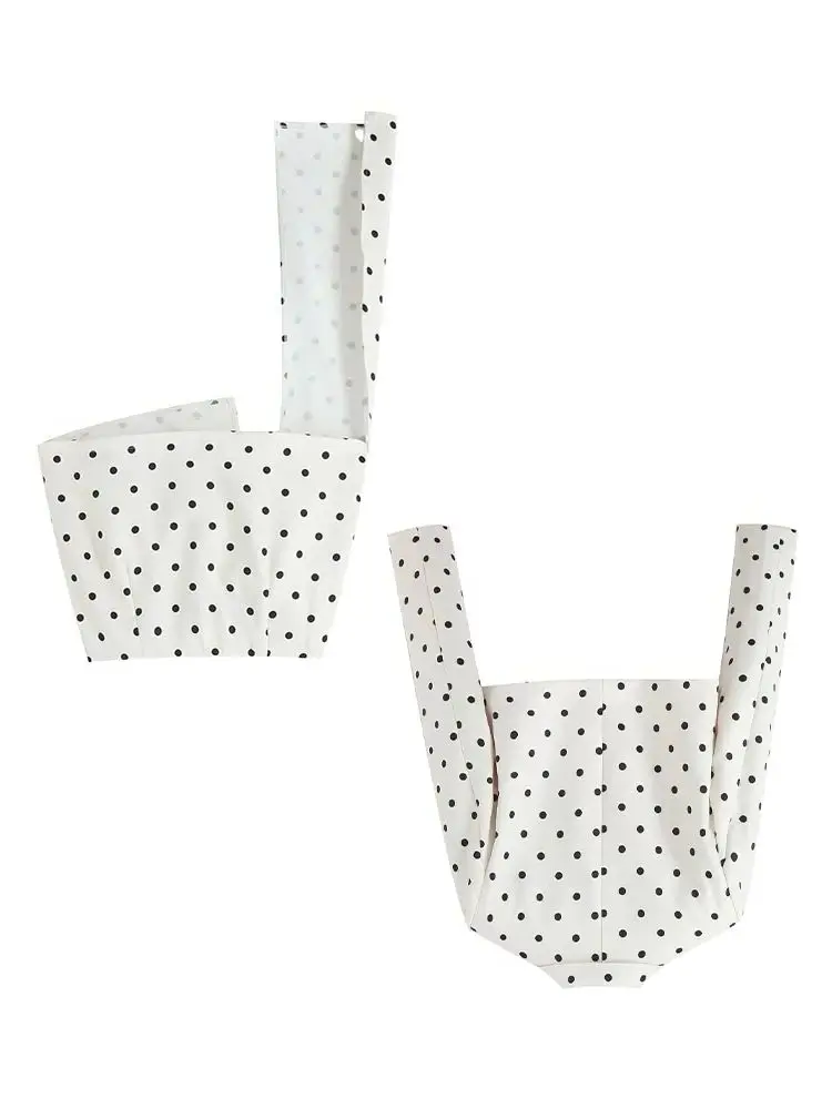 

HH женский 2026 новый модный универсальный костюм в горошек с широкими плечами, женская куртка с лацканами и длинными рукавами + сексуальная повседневная юбка с высокой талией