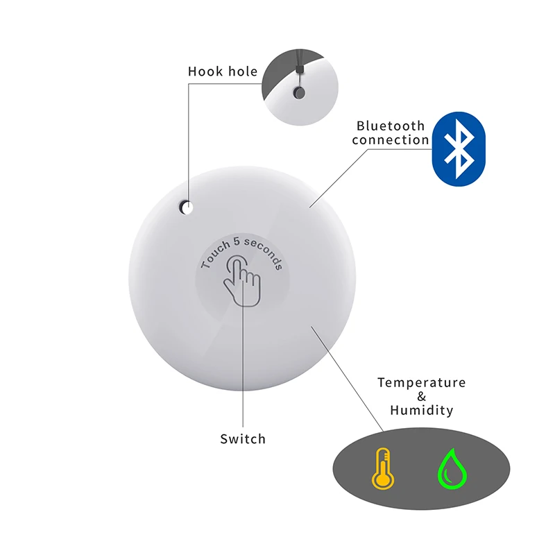 TUYA Bluetooth Digital Weather Station, Indoor and Outdoor Temperature and Humidity Meter Sensor Gauge Thermometer Hygrometer