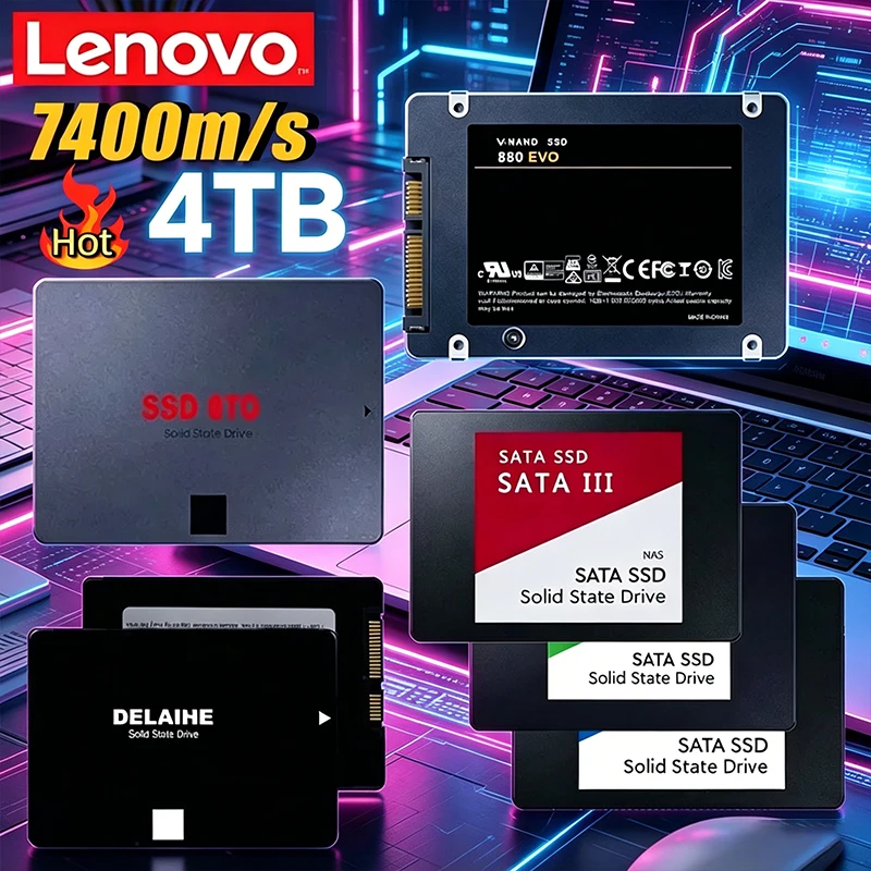 

Оригинальный твердотельный накопитель Lenovo 2026 SSD 880 EVO на 4 ТБ с возможностью выбора объема памяти 1 ТБ, 2 ТБ для ноутбуков и настольных ПК, высокая скорость