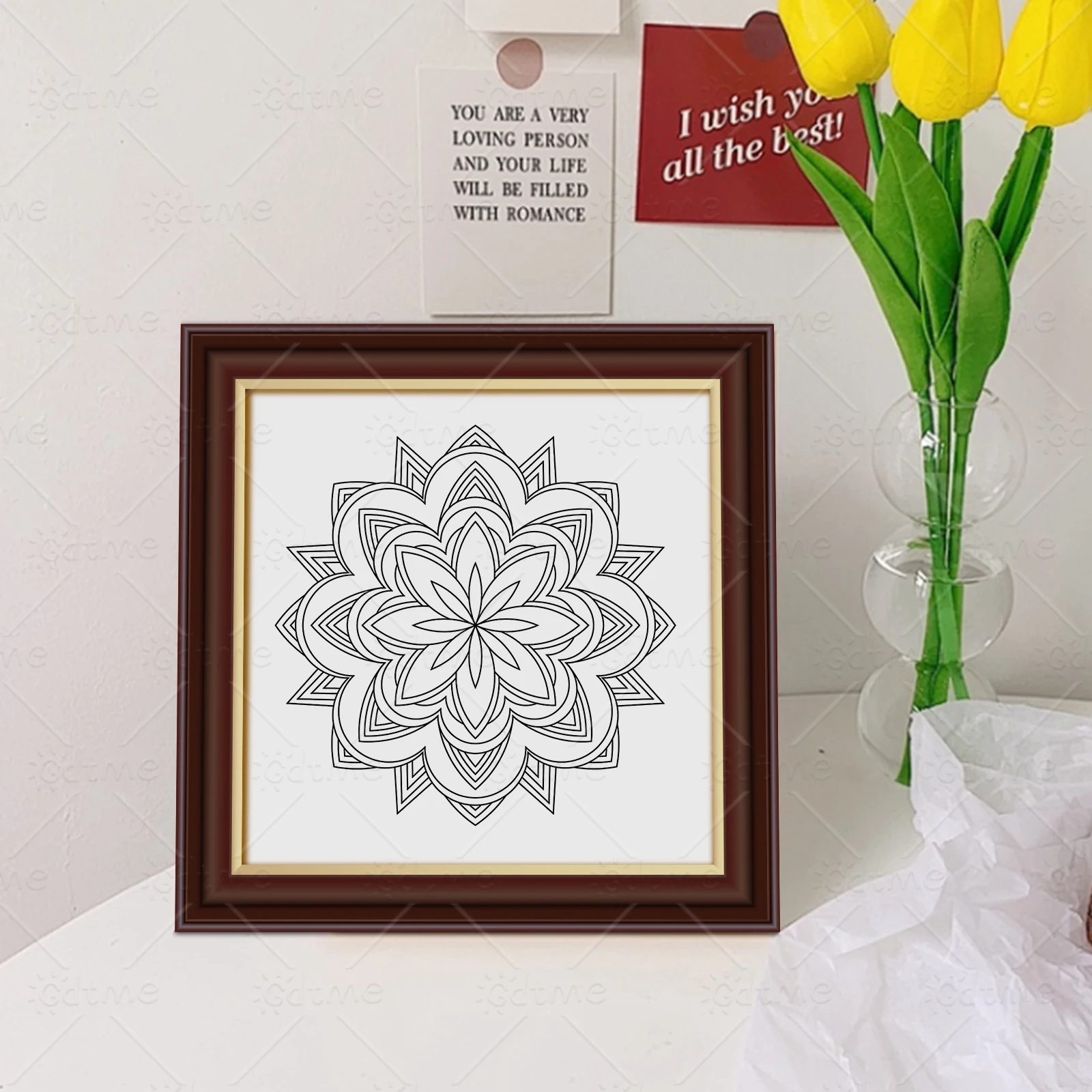 Mandala-Malbuch für Erwachsene, 24 Seiten, Stressabbau, Freizeit, DIY-Mal- und Zeichenbuch, ideales tägliches Geschenk – Detail 7