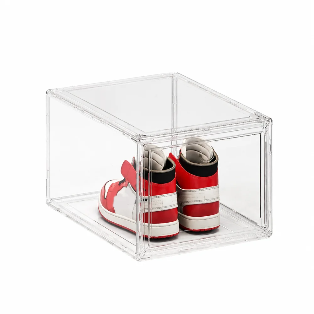 

Plastic Transparent Magnetic Shoe Box Dust-proof Thickened Shoes Storage Box Stackable Model Display Box For Home