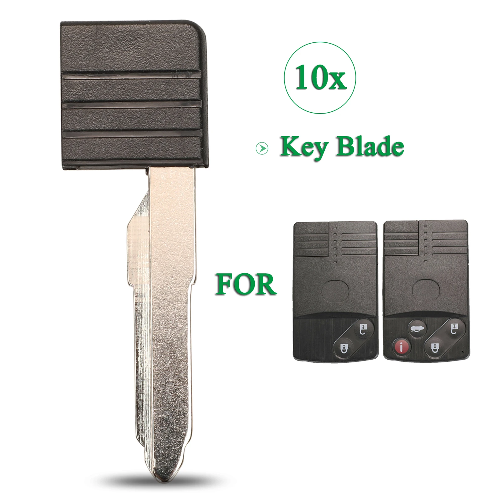 jingyuqin 10pcs Remote Car Key For Mazda 6 2006 - 2007 RX-8 2004-2011 MX-5 Miata 2006-2008 Blade Replacement