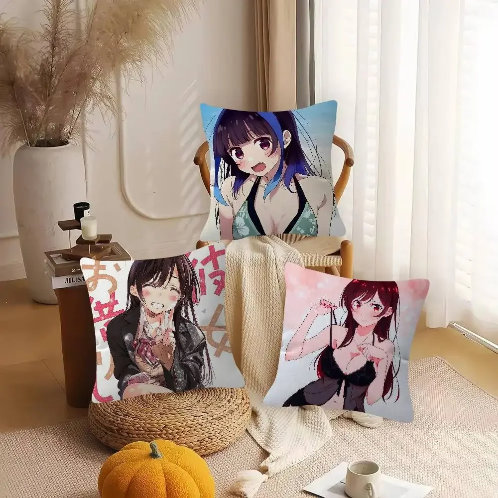 Anime Rent-A-Girlfriend Cushion Cover Decorative Pillow Sofa Home Decor Case Pillow Cases