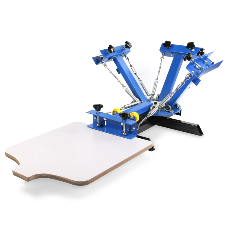 4 Color  1 Station slik  Screen Printing Machine  for T-shirt DIY Press Silk Screen Removable Pallet