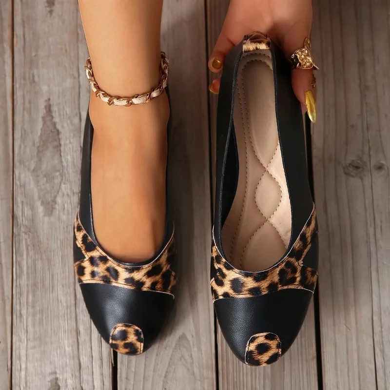 

Весенне-осенняя модная новинка: сексуальные женские туфли с леопардовым принтом, заостренным носком, удобные повседневные туфли для ходьбы, популярные женские туфли, Zapatillas.