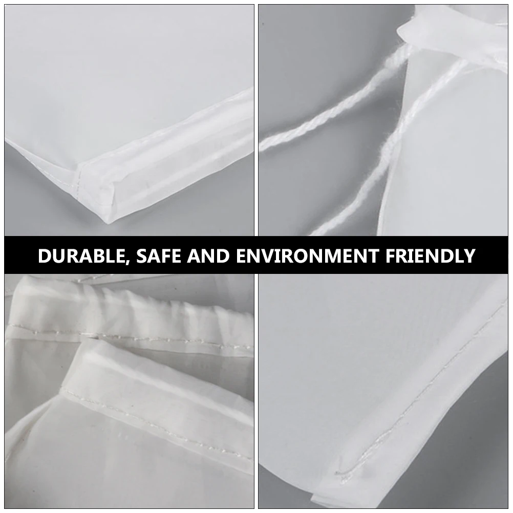 

2pcs Premium Nylon Filter Bags With Drawstring Fine Mesh Strainer Bag For Fruit Vegetable Wine Juicing Cooking Food Grade