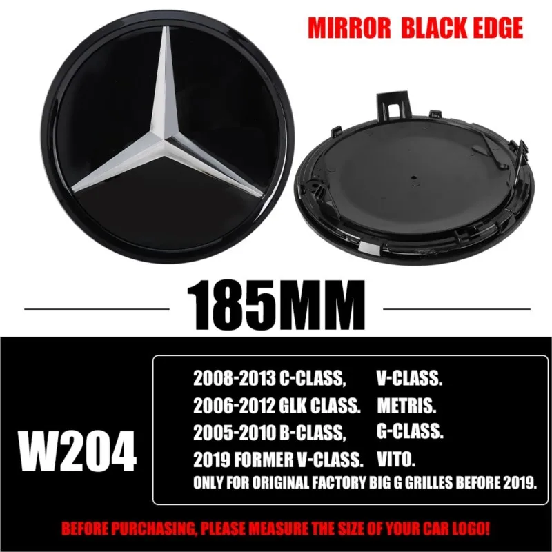 1 Stück 185/205mm abs Auto Frontgrill Abzeichen Abdeckung Ersatz Emblem für Mercedes Benz W204 W205 W253 W213 C E-Klasse Gle Cts