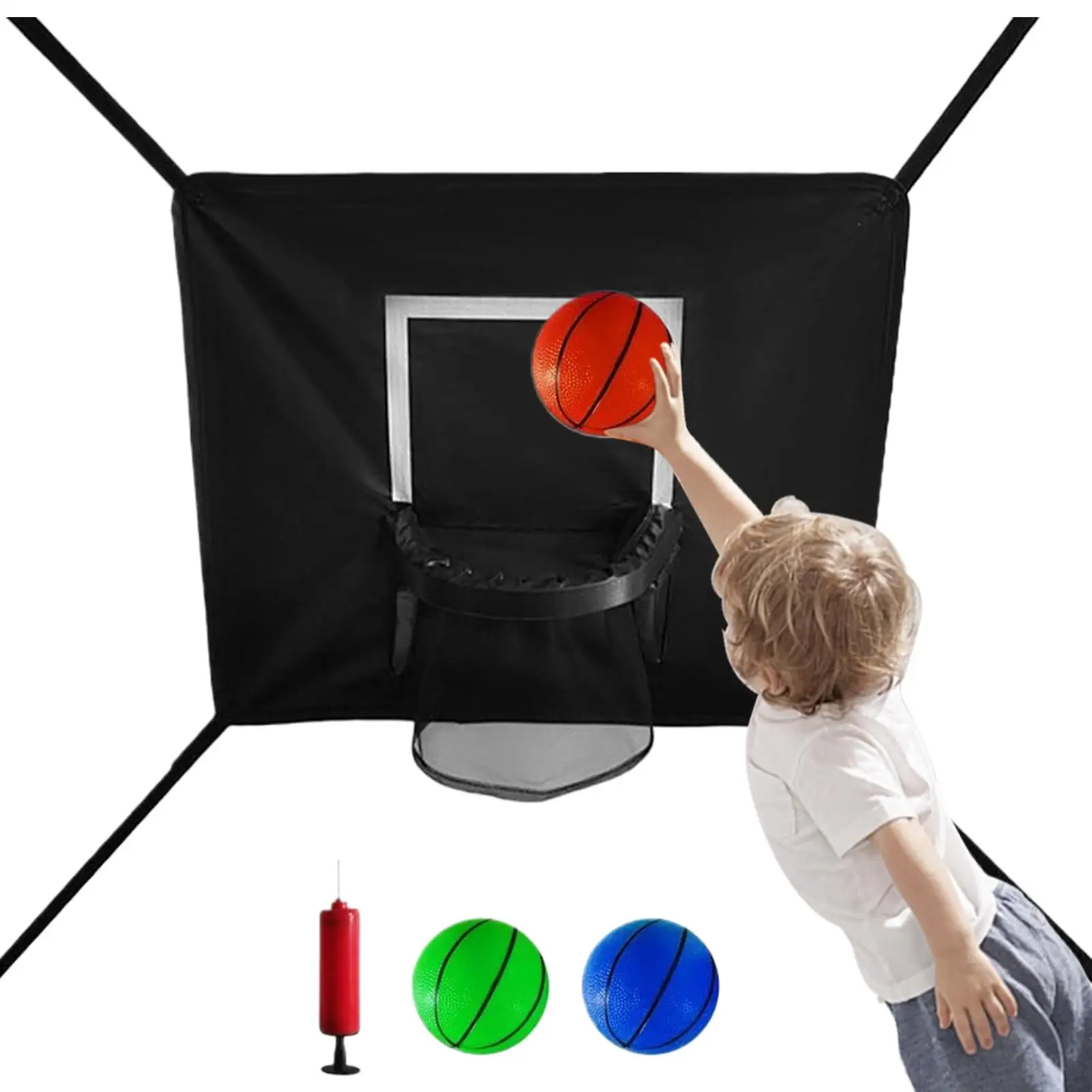 

Trampoline Basketball Kids Basketball Bouncing Game Set Trampoline Hoop Game Set For Garden Park Playground Outdoor Indoor