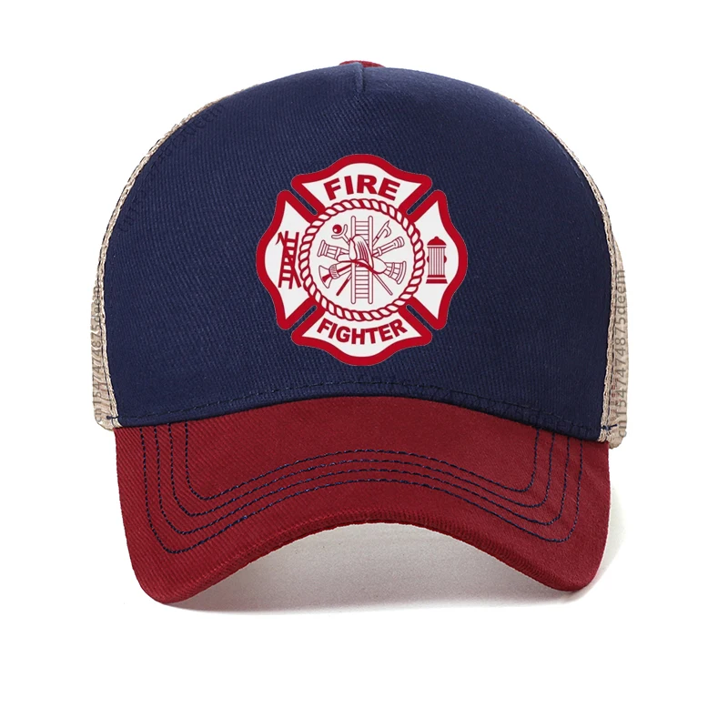 Fogo fighter life saver malha boné de beisebol moda bombeiro bombeiros bonés ao ar livre ajustável snapback chapéus gorras