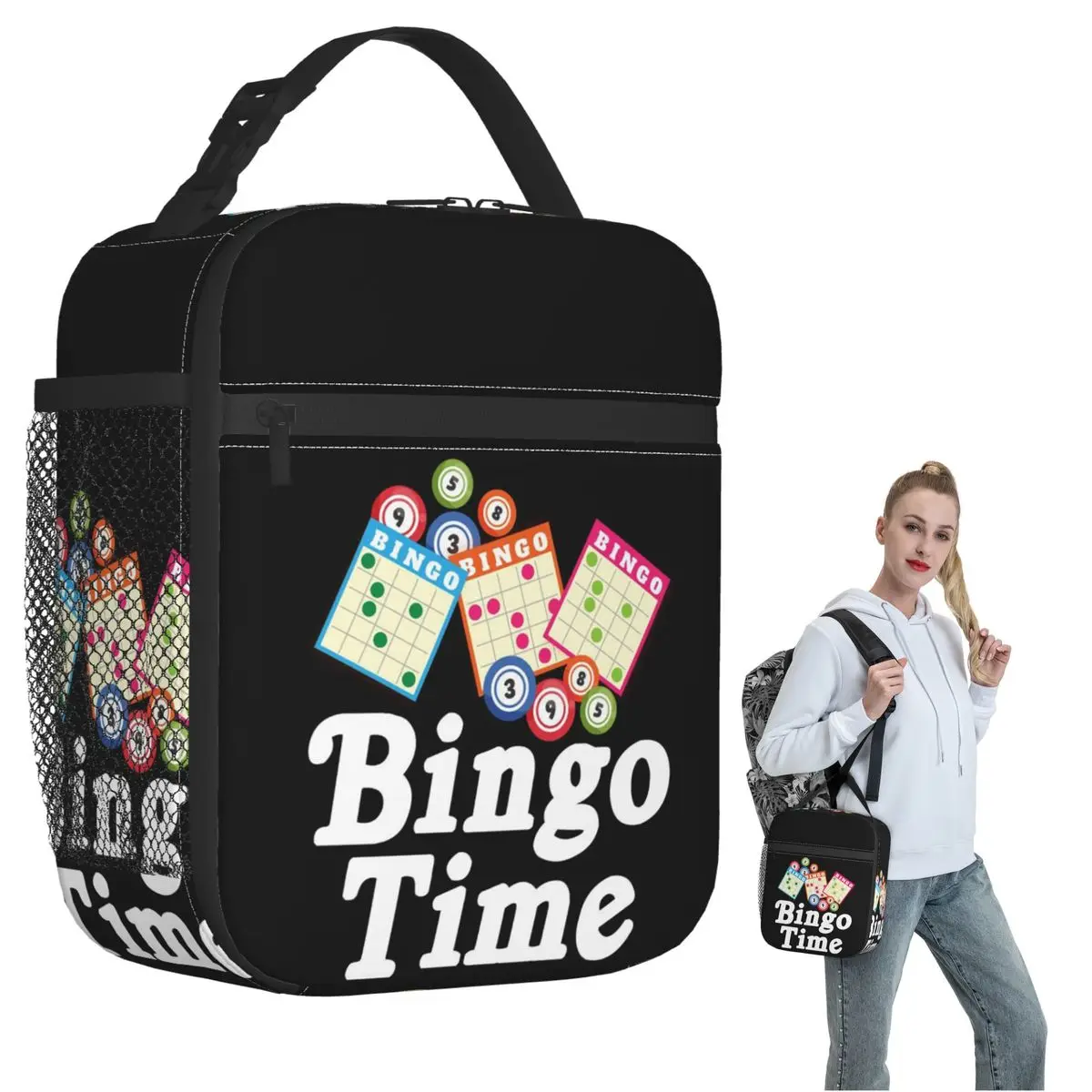 

Забавная термосумка для обедов с принтом «Бинго» для женщин и детей, портативный контейнер для еды, термосумка-тоут
