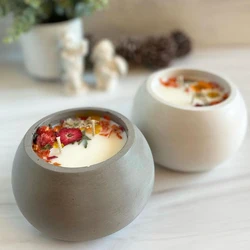 Round Concrete Candle Jar Silicone Mould DIY Succulent Cement Flower Pot Resin Silicone Mould Gypsum Storage Box Home Decoration