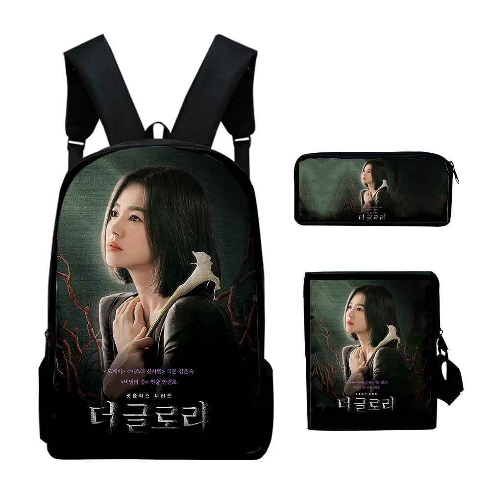 Harajuku Popular The Glory 2 Kdrama 3D Print 3pcs/Set School Bags Laptop Daypack Backpack Inclined shoulder bag Pencil Case image 2