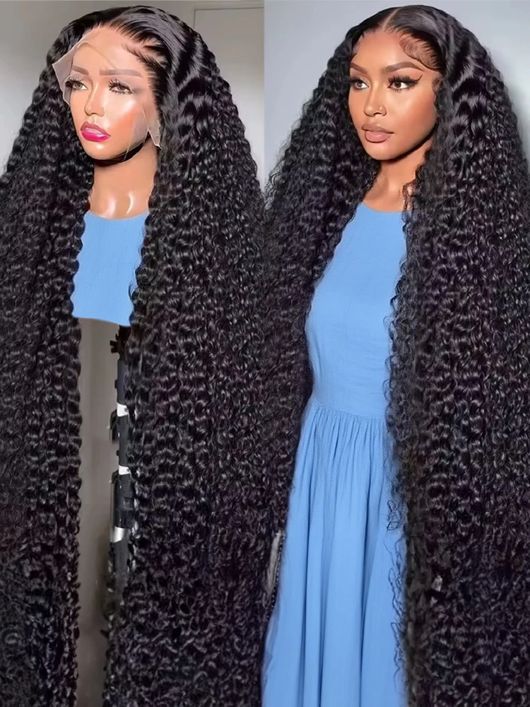 

Парик из натуральных волос с волнистой текстурой Water Wave, плотность 300, 13x6 HD Lace Frontal, для женщин, 40 дюймов, с глубокими свободными волнами, парик с кружевной передней частью из натуральных волос