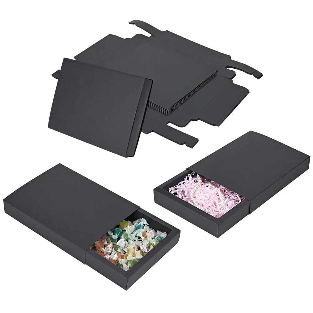 Kraft Cardboard Phone Case Packaging Box Red/White/Brown/Black Paper Drawer Box With Clear Window