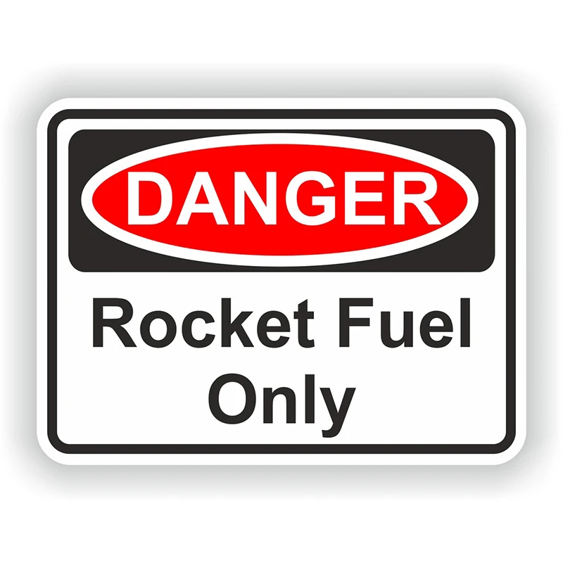 

CK21165# 13x10cm Danger Rocket Fuel Only Warning Sticker for Motorcycle Laptop Book Fridge Guitar Helmet ToolBox Door PC B