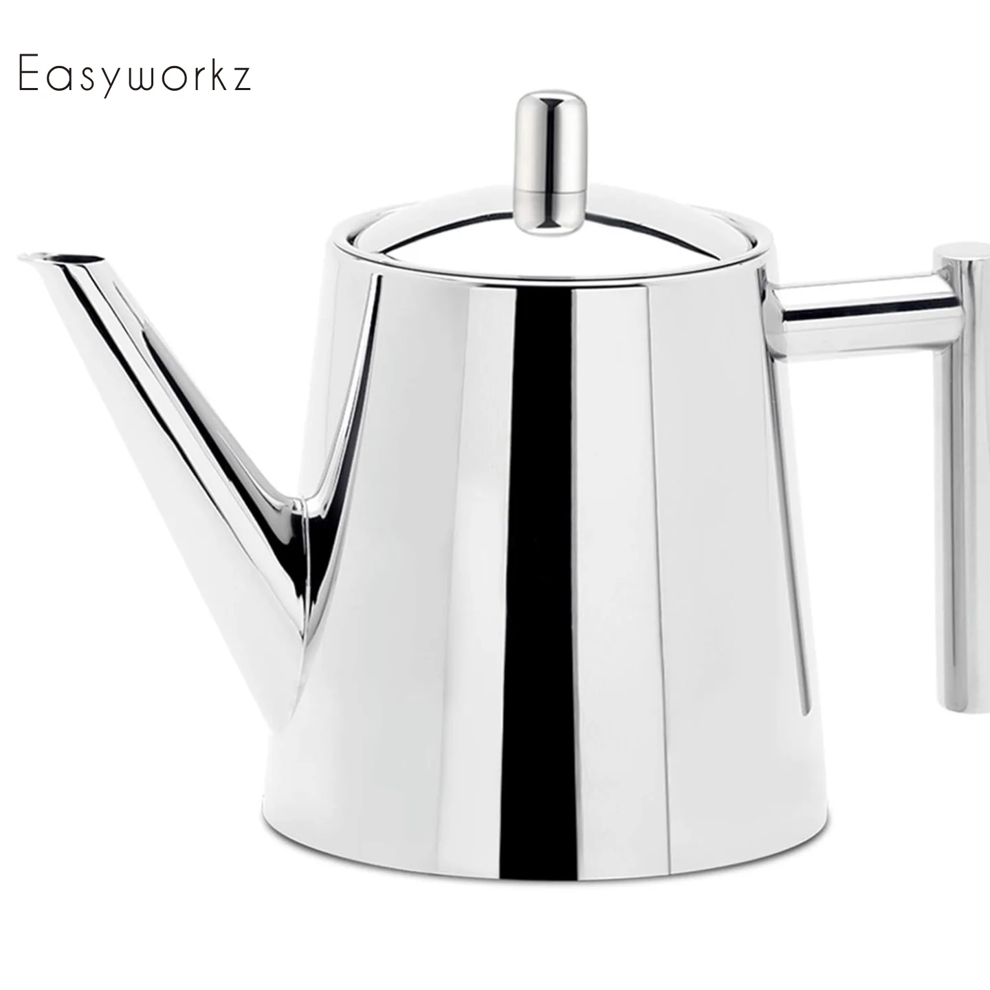 Easyworkz 800ML & 1500ml Edelstahl-Teekanne mit Sieb, 304 Spiegelpolierte Teekanne für losen Tee, tropffreier Ausguss
