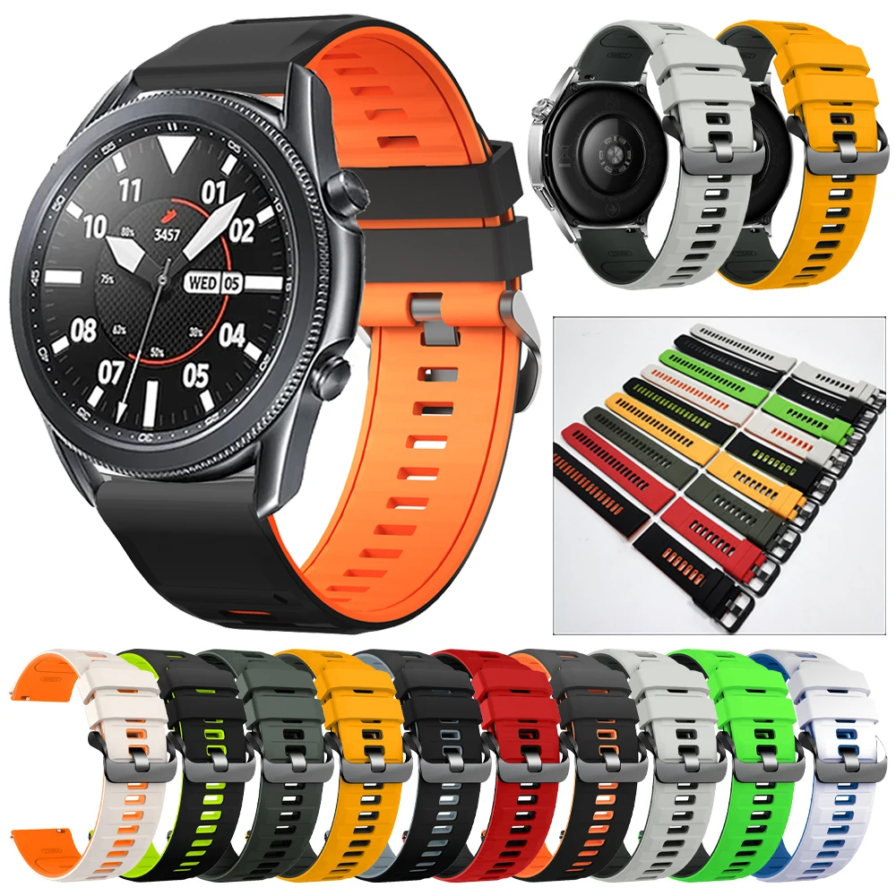 22 مللي متر سيليكون حزام لسامسونج غالاكسي Watch3 45 مللي متر جير S3 الحدود الفرقة لساعة هواوي GT6 برو GT 5 4 3 2 46 مللي متر لينة معصمه
