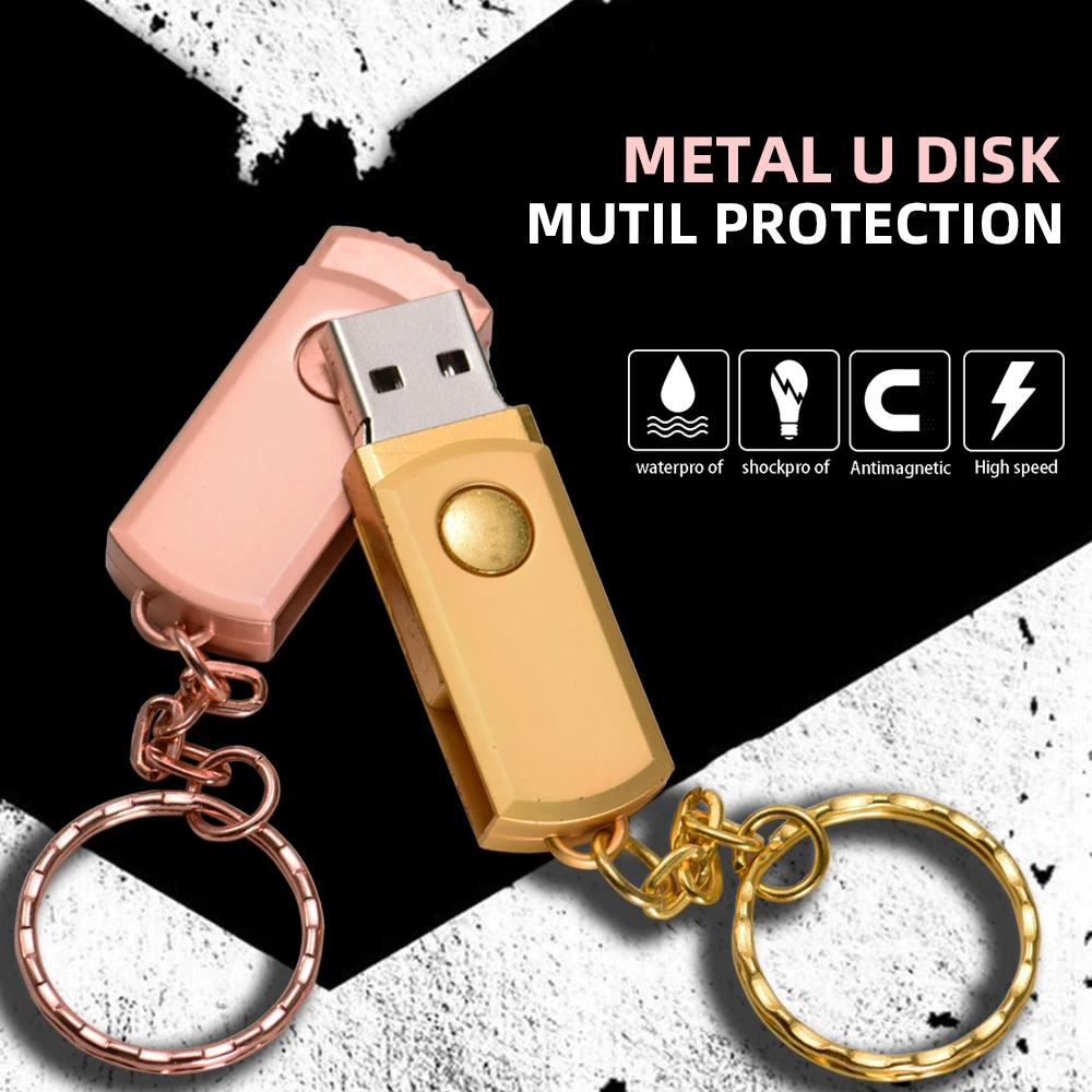 

JASTER stainless steel swivel USB Flash Drive Key Chain Pen Drive 4GB 8GB 16GB 32GB 64GB usb stick Pendrive Memory Stick