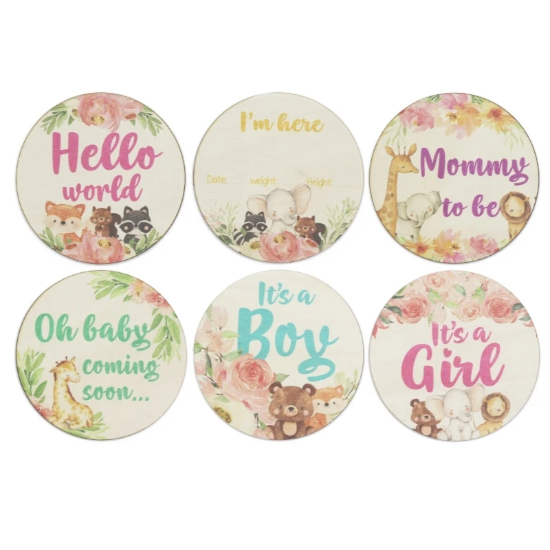 67JC Baby Milestone Cards  Infant Monthly/Hello-world Cards in English/French/Spanish Photo Prop Discs Gift Set for Baby