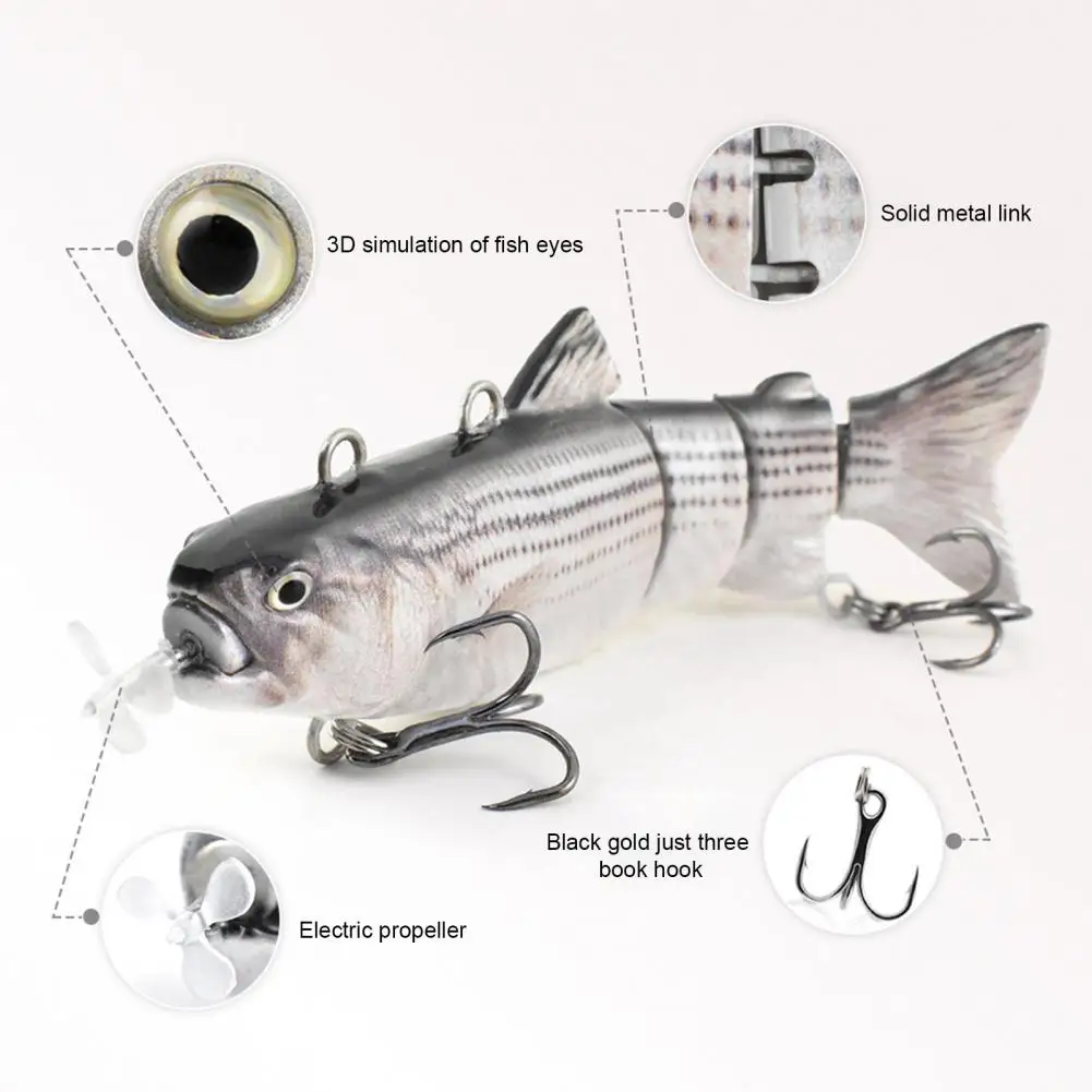 

13 см/35 г электрическая многошарнирная рыболовная приманка с крючками USB перезаряжаемая светодиодная светящаяся приманка для плавания роботизированная приманка аксессуары для рыбалки