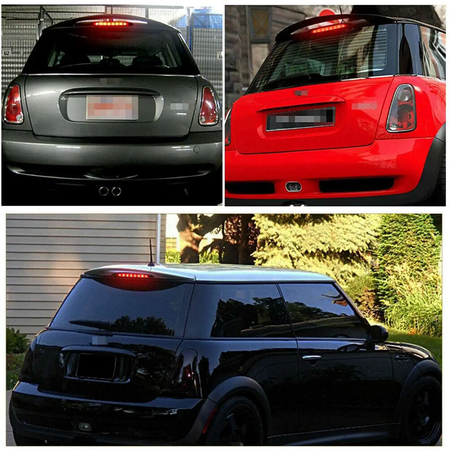 #077H Car Third Brake Light, Rear Tail Light Stop Lamp For-BMW Mini Cooper R50 R53 2002-2006 (black)